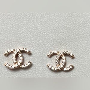 Chanel earrings 14k rose gold plated. Beautiful & stunning.
